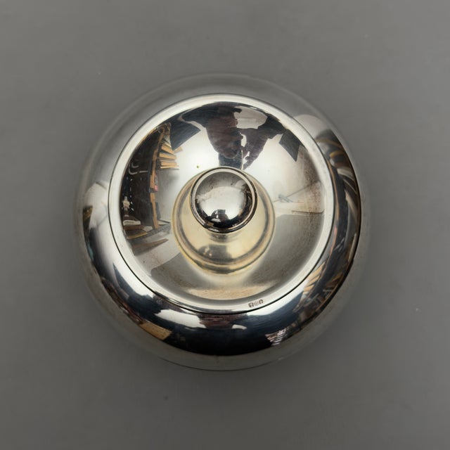 Modern Vintage Spherical Silverplated Ice Bucket For Sale - Image 3 of 11