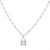 Contemporary .925 Sterling Silver 1/10 Cttw Round Diamond Lock Pendant 18" Paperclip Chin Necklace (H-I Color, SI For Sale - Image 3 of 7