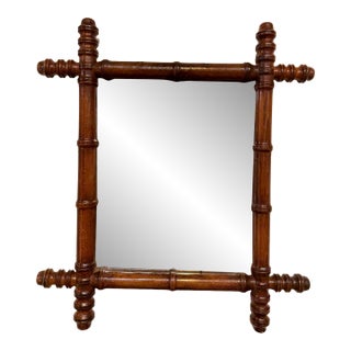 Antique Faux Bamboo Mirror For Sale