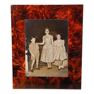 Large Picture Frame in Tortoiseshell Effect Acrylic Glass, Italy, 1970s For Sale