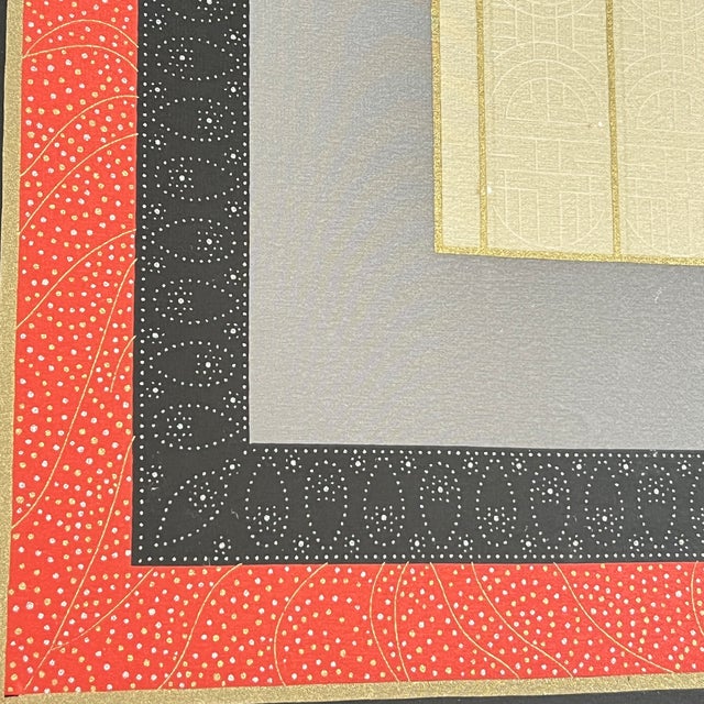 Textile Framed Art Deco Erté "Loge De Théâtre" Silk Scarf For Sale - Image 7 of 9
