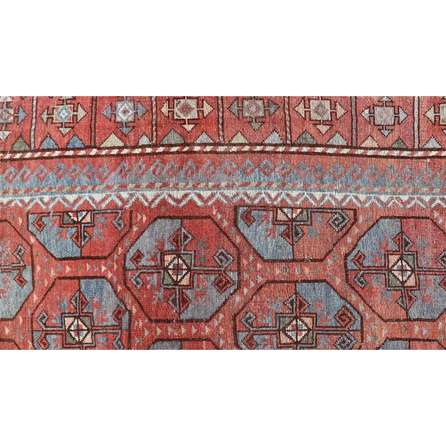 Antique East Turkistan Belouch Rug With Rich Red Lattice Design 5'10" X 8'10" For Sale In Atlanta - Image 6 of 11