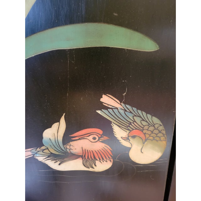 8‑panel Asian Lacquer Folding Screen For Sale - Image 10 of 12