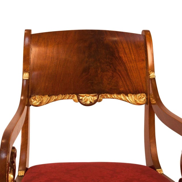 1900 - 1909 Pair of Baltic Mahogany Armchairs, Circa 1900 For Sale - Image 5 of 6