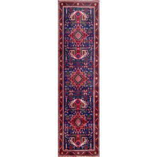 Vintage Karajeh Blue/Red Rectangular, 3' 3" X 12' 4" For Sale