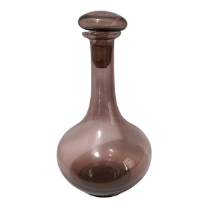 Vintage Purple Amethyst Hand Blown Art Glass Decanter
