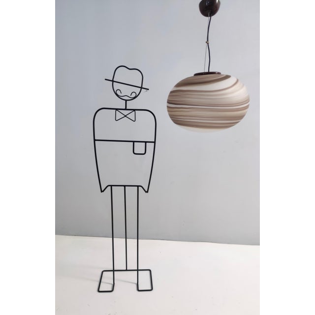 Postmodern Vintage Adjustable Glass Pendant Light by Ludovico Diaz De Santillana for VeArt, 1970s For Sale - Image 3 of 12