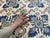Cream and Blue Chobi Wool Rug, 3'10" X 5'4" For Sale - Image 6 of 13