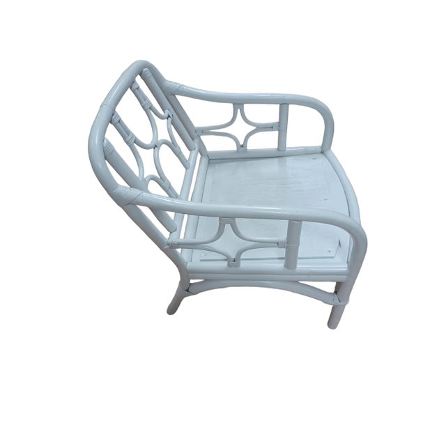 Boho Chic Vintage Painted Chinoserie Bamboo Chair For Sale - Image 3 of 4