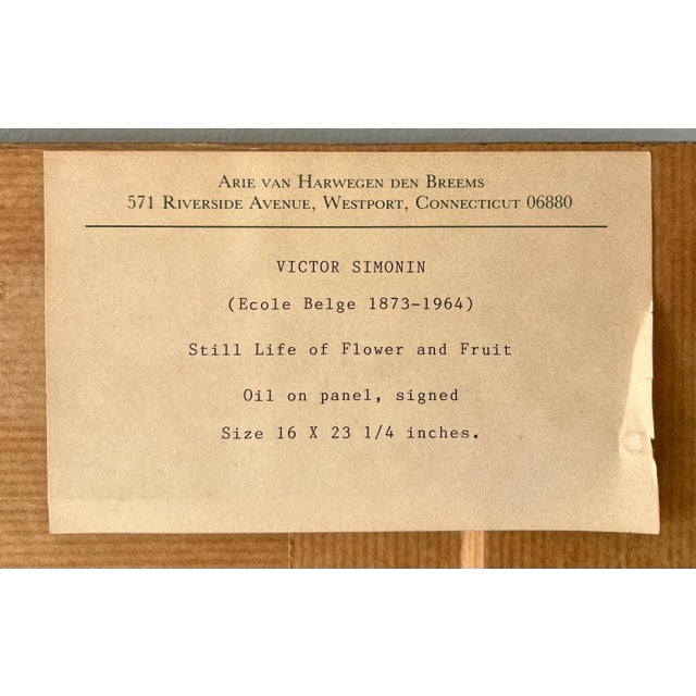 Victor Simonin, Belgian Post Impressionist Oil Painting of Flowers Victor Simonin Fauvist Master For Sale - Image 4 of 13