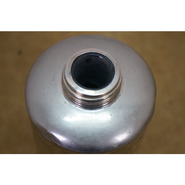 Vintage Art Deco Silverplate Whisky Cocktail Flask Bottle Glass Stopper 8" For Sale - Image 11 of 15