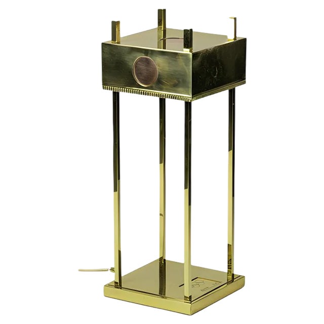 Lamp in Gilt Brass and Copper with Olympic Games Logo, 1936 For Sale