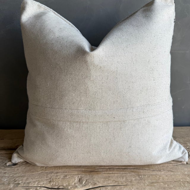 Linen Vintage Rug Pillow Cover With Stripes For Sale - Image 8 of 8