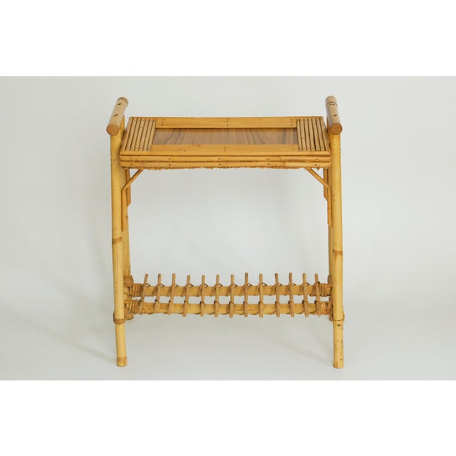 Mid-Century Italian Rattan and Bamboo Side Table attributed to Vivai del Sud, 1970s For Sale - Image 10 of 14