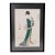 1940s Geisha With Shamisen 3-Stringed Instrument Framed & Matted Lithograph Excellent Condition Print and Matte in a Very Good Frame For Sale