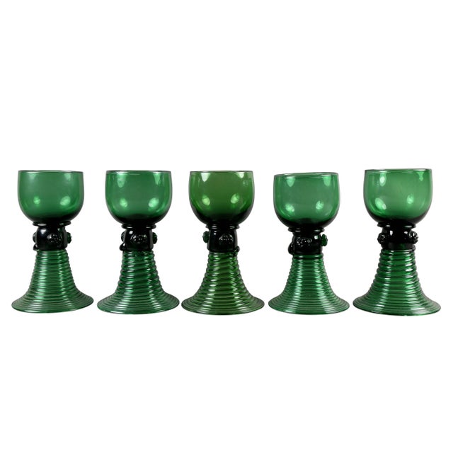 Green Collection of 61 Green Glasses For Sale - Image 8 of 11