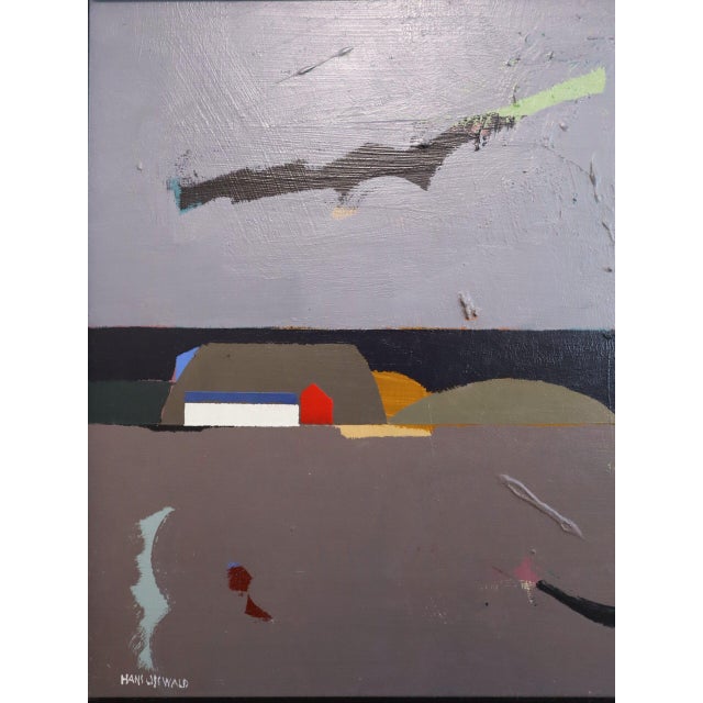 Mid-Century Modern 'Landscape Remembered' Vintage Original Abstract Landscape Oil Painting by Swedish Artist Hans Osswald (1919-1983), Framed For Sale - Image 9 of 12