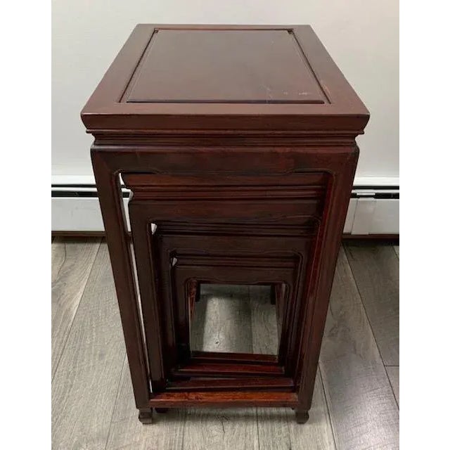 Chinese 1960s Chinese Rosewood Nesting Tables - Set of 4 For Sale - Image 3 of 13
