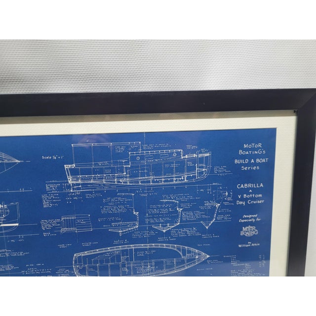 Blue Boat Blueprint of the "Cabrilla" from Motor Boating Publications For Sale - Image 8 of 12