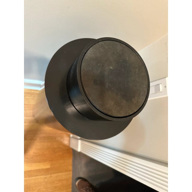 Contemporary 1980's Postmodern Black Lacquer Pedestal With Rotating Top For Sale - Image 3 of 8