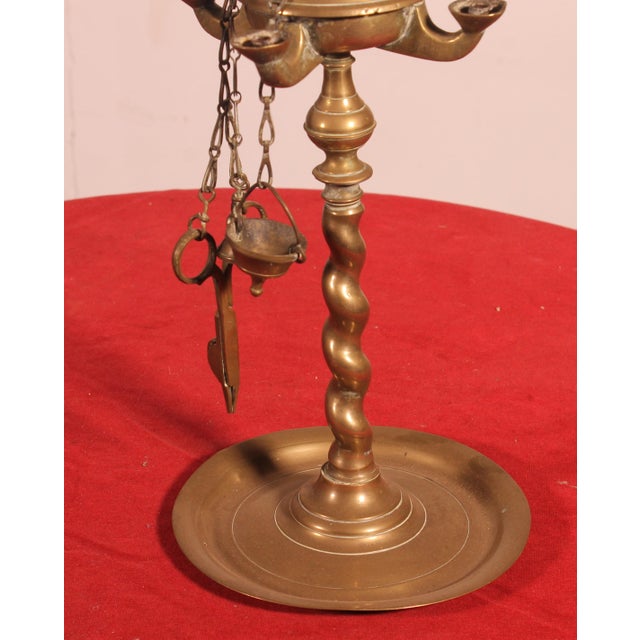 18th Century Bronze Oil Lamp, Spain For Sale - Image 4 of 11