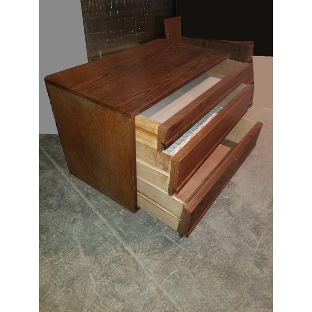 Vintage Mid Century Modern Four Row Corner Hanging Wall Unit Two