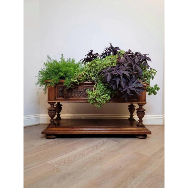 A magnificent antique, circa 1880, Italian Renaissance Revival style jardinière with warm, rustic beautifully aged patina!...