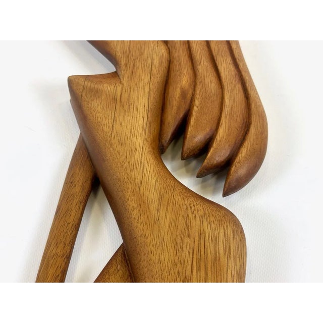 Mid-Century Italian Carved Oak Wall Sculpture of Nude Female, 1960s For Sale - Image 10 of 11