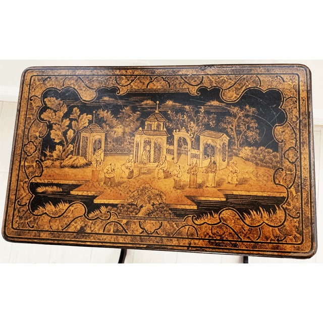 Black Vintage Hickory Chair Attributed Chinoiserie Nesting Tables – Set of 4 For Sale - Image 8 of 8