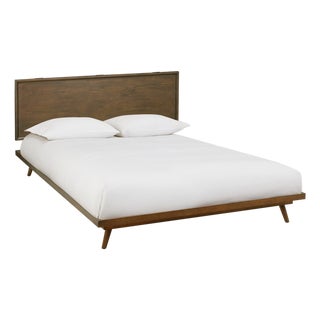 Emery Platform Walnut Queen Bed For Sale