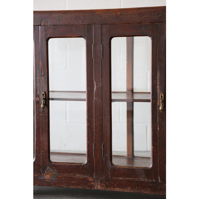 1950s 1950s Indonesian Solid Burmese Teak Store Display Cabinet Bar For Sale - Image 5 of 12