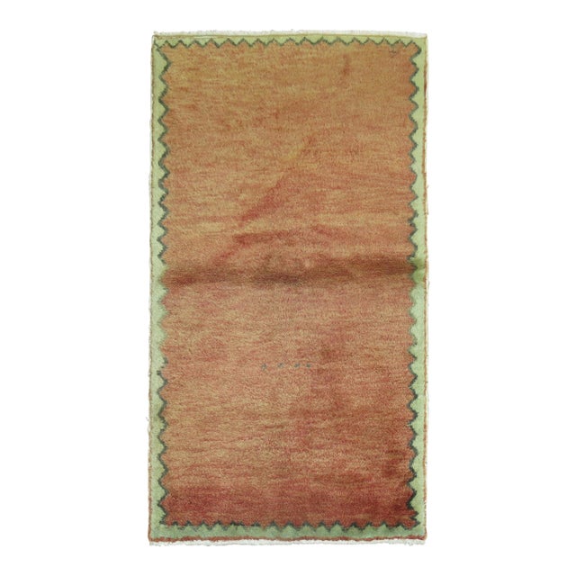 Mid 20th Century Brick Red Turkish Modernist Carpet - 2'6" x 4'2" For Sale