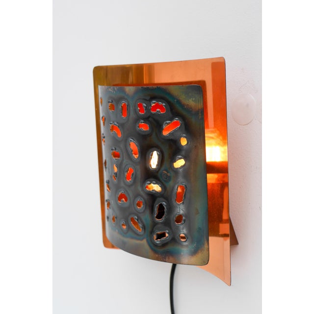 Vintage Brutalist Copper Wall Sconce from Boréns, 1960s For Sale - Image 13 of 15