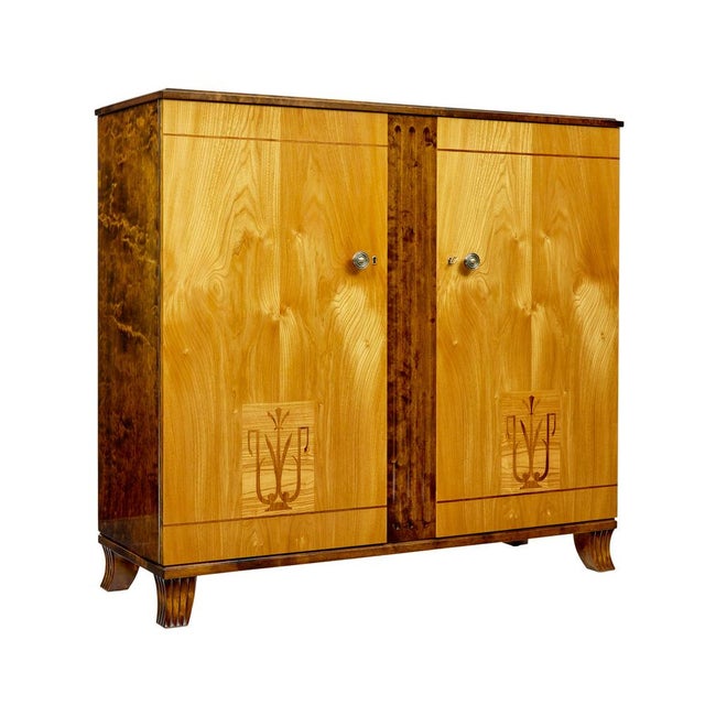 Art Deco Scandinavian Elm and Birch Cabinet, 1940 For Sale - Image 12 of 12