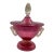 Murano Cranberry Glass Neo Classical Lidded Jar For Sale