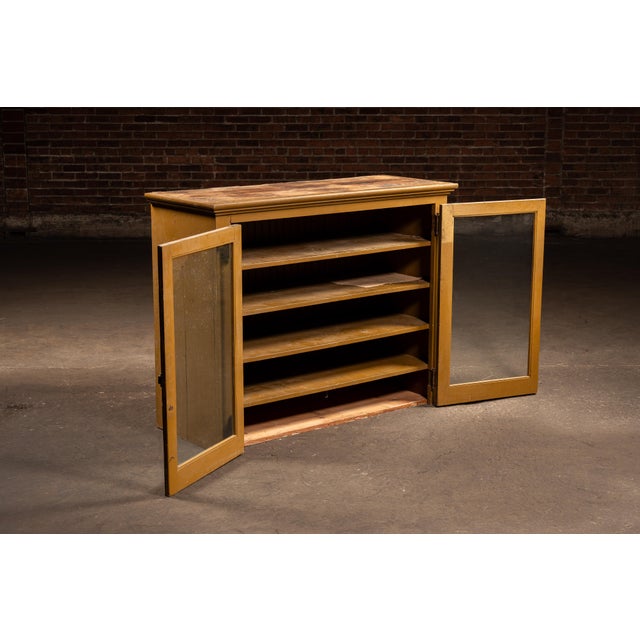 Late 19th Century Late 19th Century Early Rustic Painted Farmhouse Cabinet For Sale - Image 5 of 11