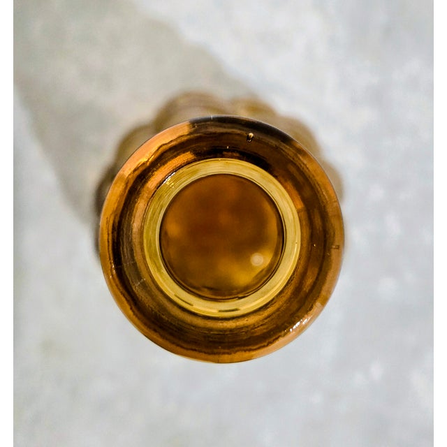 Mid 20th Century Mid 20th Century Mid‑Century Empoli Italian Amber Bubble Glass Genie Bottle / Decanter For Sale - Image 5 of 6