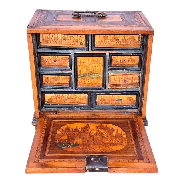 17th Century German Marquetry Table Cabinet For Sale