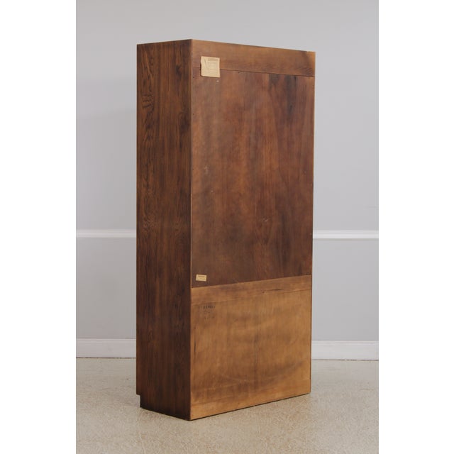 Henredon Campaign Style Oak Bedroom Armoire For Sale - Image 14 of 17
