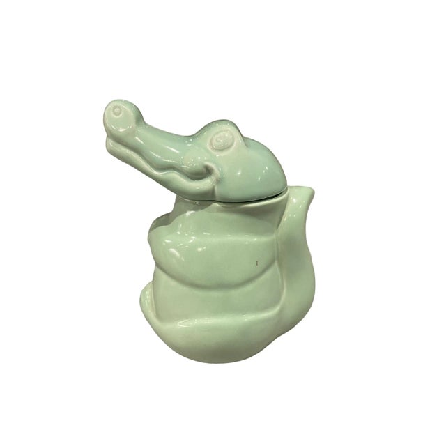 Art Deco Vintage Carlton Crocodile Alligator-Shaped Sugar Pot For Sale - Image 3 of 6