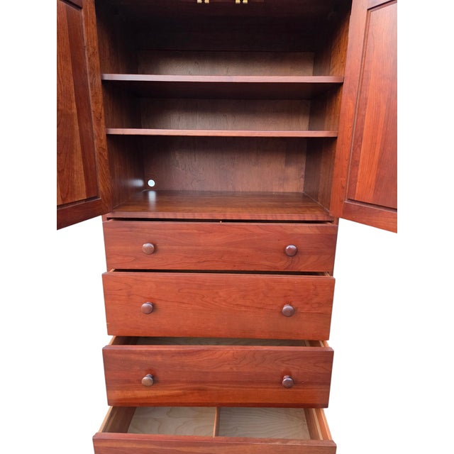 1990s Ethan Allen American Impressions High Chest Dresser Armoire Mission Arts Crafts For Sale - Image 14 of 16