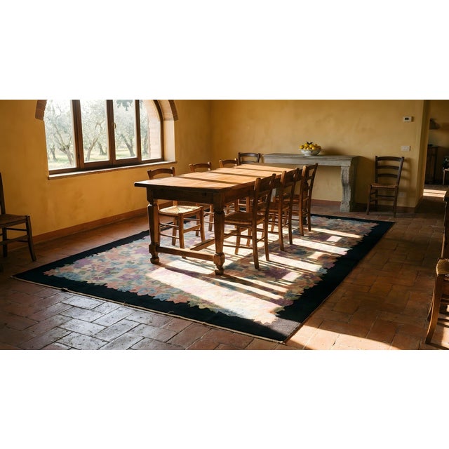1920s Ivory Rosette Floral Antique Chinese Art Deco Carpet by Fette-Li 5' X 7' 10" Knotted Wool Rug For Sale - Image 15 of 15