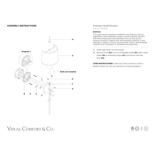 Studio VC for Visual Comfort Signature Cranston Small Sconce in Gilded Iron with Linen Shade For Sale In Houston - Image 6 of 6