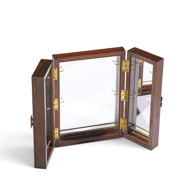 Late 20th Century Henredon Wall Mounted Jewelry Chest Mirrored Vanity For Sale - Image 5 of 5