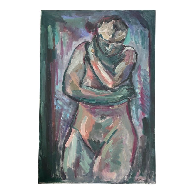 1970s Impressionistic Nude Color Study - Oil on Canvas by Hannah Dalbey #1 - For Sale