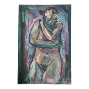 1970s Impressionistic Nude Color Study - Oil on Canvas by Hannah Dalbey #1 -