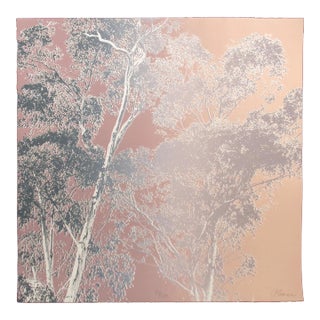 Paula Crane "Evening Prism Iii" Signed Fine Art Etching Trees 1980s For Sale