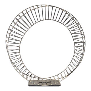 Modern Metal Circular Wire Sculpture for Home or Office Decor For Sale