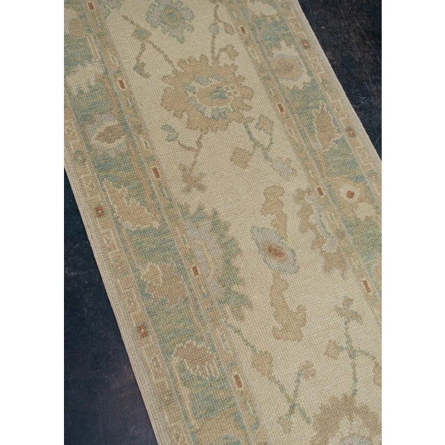 Turkish Oushak Rug Runner 2'5" x 17'7" For Sale - Image 4 of 6