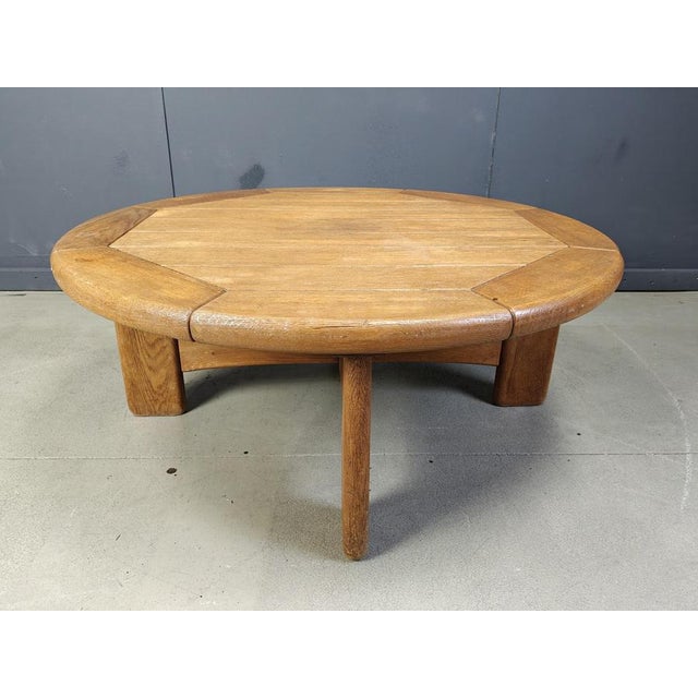 Danish Oak Round Coffee Table, 1960s For Sale - Image 8 of 10
